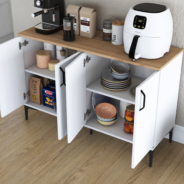 Hanah Home Gabinete Multipropósito Blanco y Nuez